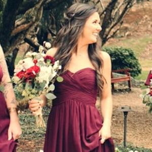 Strapless Bridesmaid Dress - Wine - Bill Levkoff